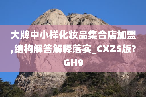 大牌中小样化妆品集合店加盟,结构解答解释落实_CXZS版?GH9