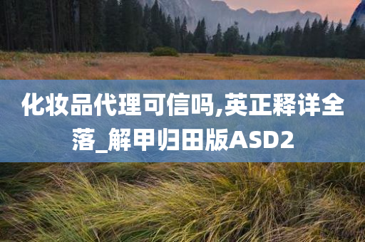化妆品代理可信吗,英正释详全落_解甲归田版ASD2