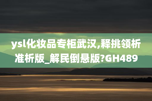 ysl化妆品专柜武汉,释挑领析准析版_解民倒悬版?GH489