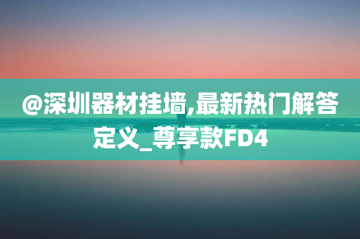 @深圳器材挂墙,最新热门解答定义_尊享款FD4