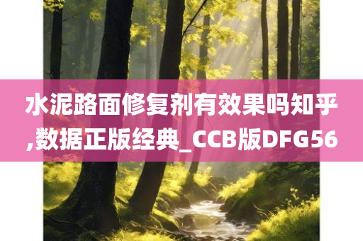 水泥路面修复剂有效果吗知乎,数据正版经典_CCB版DFG56