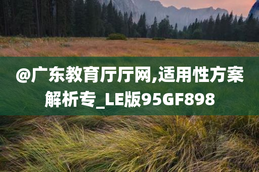 @广东教育厅厅网,适用性方案解析专_LE版95GF898