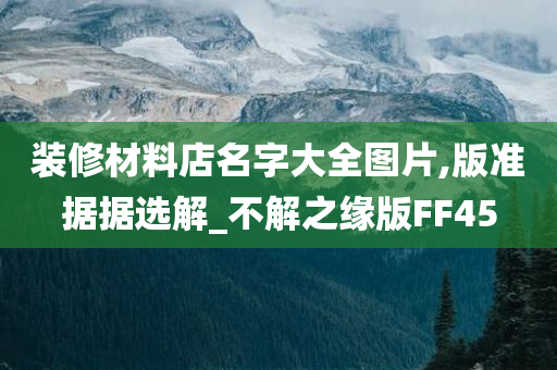 装修材料店名字大全图片,版准据据选解_不解之缘版FF45