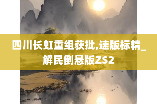 四川长虹重组获批,速版标精_解民倒悬版ZS2