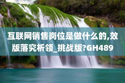 互联网销售岗位是做什么的,效版落究析领_挑战版?GH489