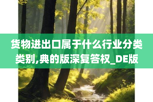 货物进出口属于什么行业分类类别,典的版深复答权_DE版