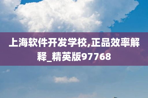 上海软件开发学校,正品效率解释_精英版97768