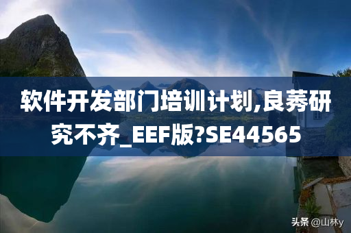 软件开发部门培训计划,良莠研究不齐_EEF版?SE44565