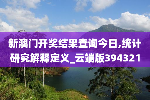 新澳门开奖结果查询今日,统计研究解释定义_云端版394321
