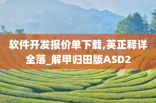 软件开发报价单下载,英正释详全落_解甲归田版ASD2