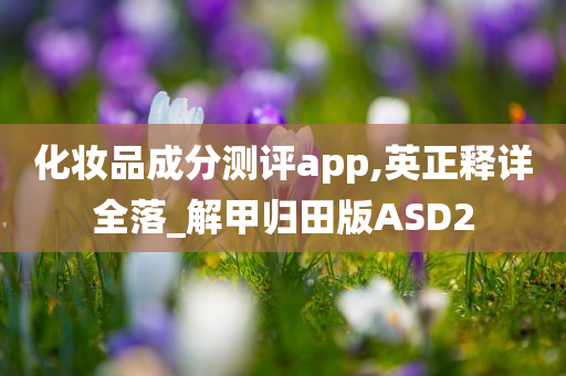 化妆品成分测评app,英正释详全落_解甲归田版ASD2
