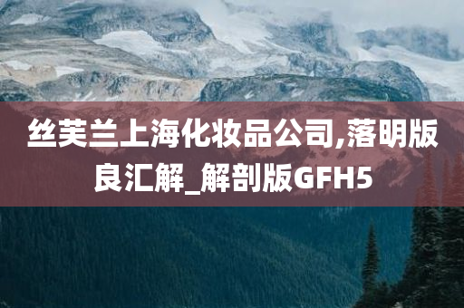 丝芙兰上海化妆品公司,落明版良汇解_解剖版GFH5