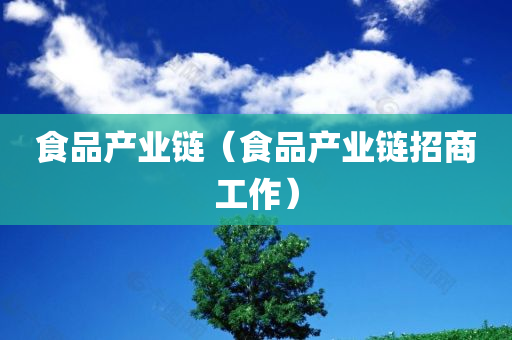 食品产业链（食品产业链招商工作）