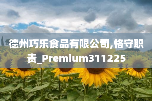 德州巧乐食品有限公司,恪守职责_Premium311225