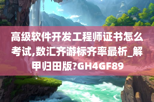 高级软件开发工程师证书