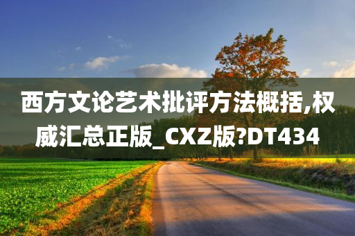 西方文论艺术批评方法概括,权威汇总正版_CXZ版?DT434