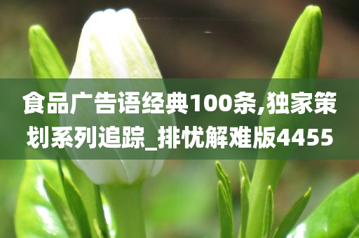 食品广告语经典100条,独家策划系列追踪_排忧解难版4455