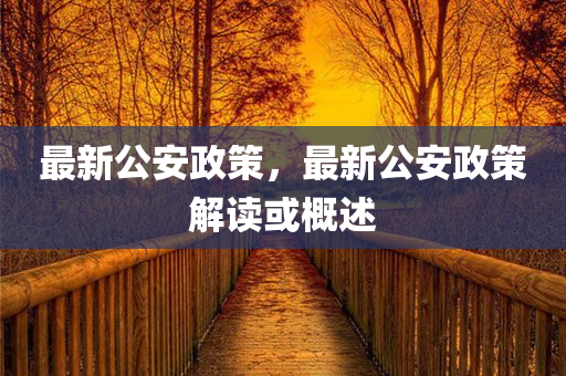 最新公安政策，最新公安政策解读或概述