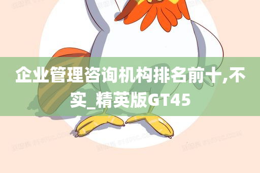 企业管理咨询机构排名前十,不实_精英版GT45