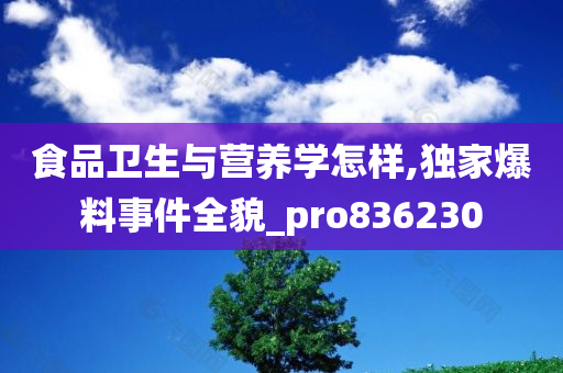 食品卫生与营养学怎样,独家爆料事件全貌_pro836230