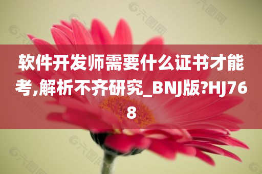 软件开发师需要什么证书才能考,解析不齐研究_BNJ版?HJ768