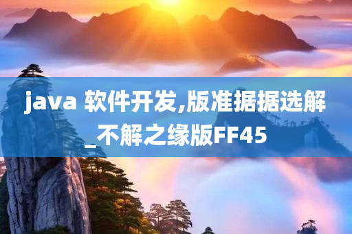 java 软件开发,版准据据选解_不解之缘版FF45