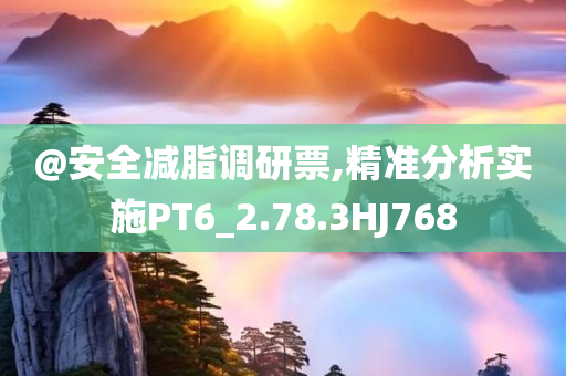@安全减脂调研票,精准分析实施PT6_2.78.3HJ768