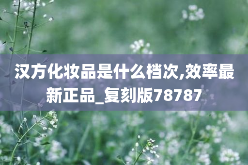 汉方化妆品是什么档次,效率最新正品_复刻版78787