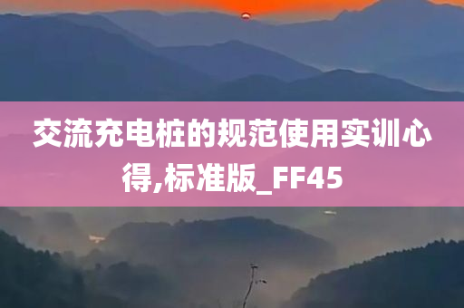 交流充电桩的规范使用实训心得,标准版_FF45