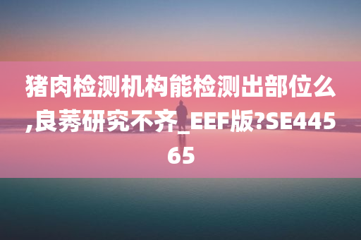 猪肉检测