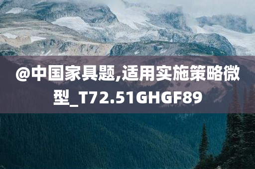 @中国家具题,适用实施策略微型_T72.51GHGF89