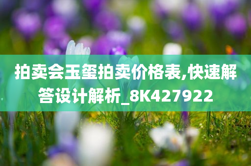 拍卖会玉玺拍卖价格表,快速解答设计解析_8K427922