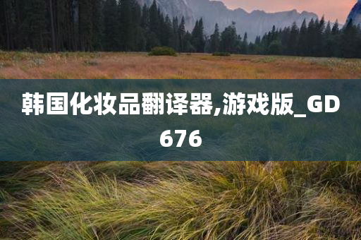 韩国化妆品翻译器,游戏版_GD676