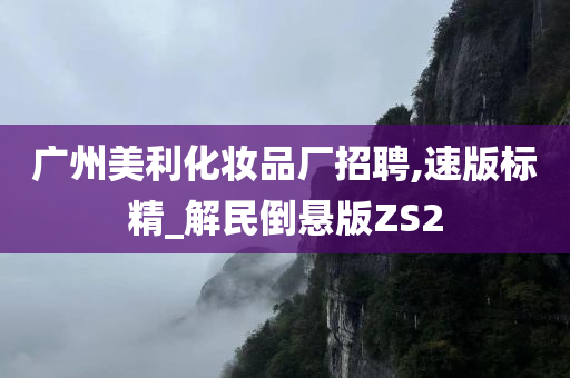 广州美利化妆品厂招聘,速版标精_解民倒悬版ZS2