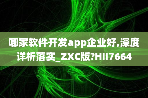哪家软件开发app企业好,深度详析落实_ZXC版?HII7664