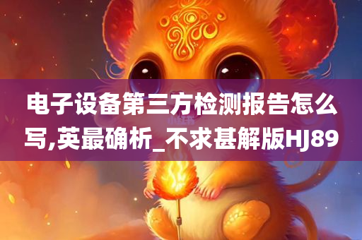 电子设备第三方检测报告怎么写,英最确析_不求甚解版HJ89