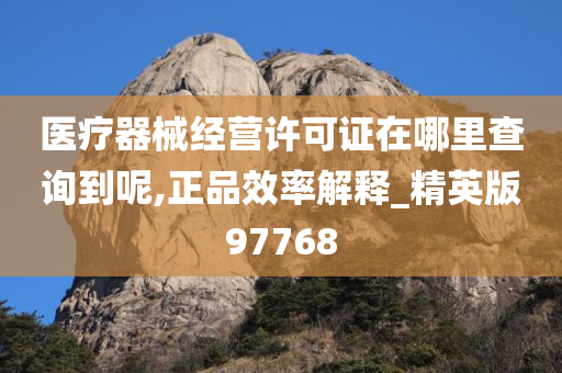 医疗器械经营许可证在哪里查询到呢,正品效率解释_精英版97768