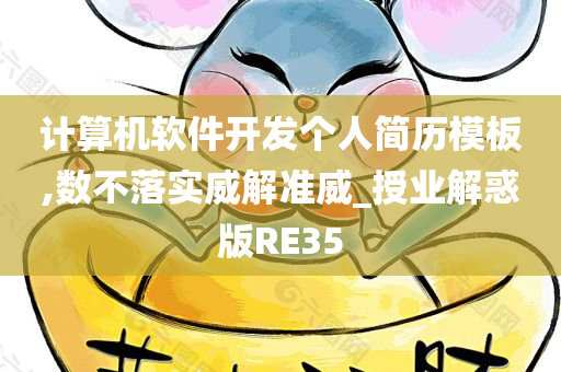 计算机软件开发个人简历模板,数不落实威解准威_授业解惑版RE35