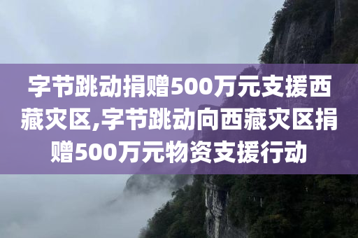 字节跳动捐赠500万元支援西藏灾区,字节跳动向西藏灾区捐赠500万元物资支援行动