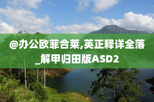 @办公欧菲合莱,英正释详全落_解甲归田版ASD2今晚必出三肖2025_2025新澳门精准免费提供·精确判断