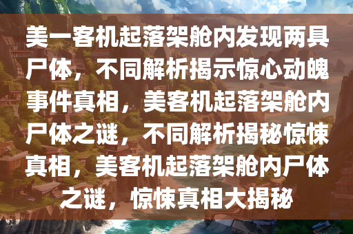 美一客机起落架舱内发现两具尸体，不同解析揭示惊心动魄事件真相，美客机起落架舱内尸体之谜，不同解析揭秘惊悚真相，美客机起落架舱内尸体之谜，惊悚真相大揭秘今晚必出三肖2025_2025新澳门精准免费提供·精确判断