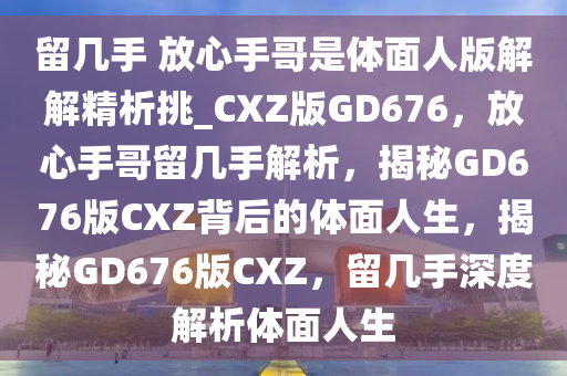 留几手 放心手哥是体面人版解解精析挑_CXZ版GD676，放心手哥留几手解析，揭秘GD676版CXZ背后的体面人生，揭秘GD676版CXZ，留几手深度解析体面人生