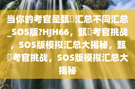 当你的考官是甄嬛汇总不同汇总_SOS版?HJH66，甄嬛考官挑战，SOS版模拟汇总大揭秘，甄嬛考官挑战，SOS版模拟汇总大揭秘