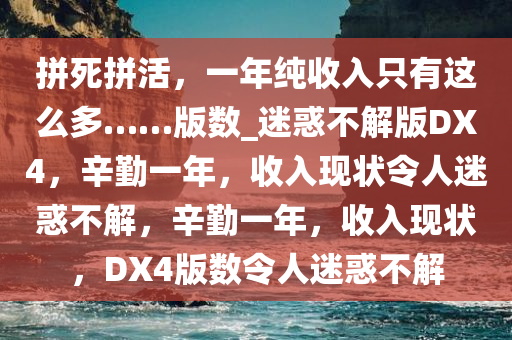 拼死拼活，一年纯收入只有这么多……版数_迷惑不解版DX4，辛勤一年，收入现状令人迷惑不解，辛勤一年，收入现状，DX4版数令人迷惑不解